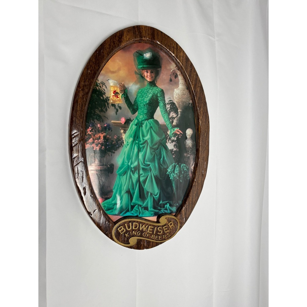 Vintage Budweiser King of Beers Oval Wall Plaques Set of 2 Saloon Gals‎ - Picture 4 of 10